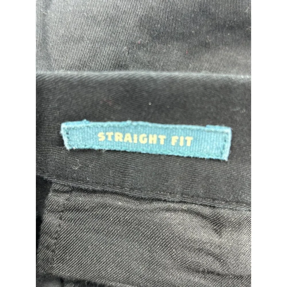 Haggar Mens Black Straight Fit Pants 31x30 100% Cotton Made In Bangladesh